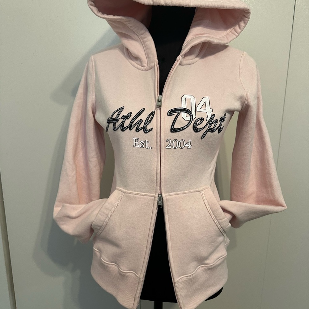 Hollister Light Pink Athletic Zip Hoodie - Picture 2 of 10